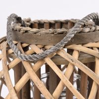 Laterne Weidengeflecht mit Kerzenhalter grau natur 34x25cm