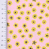 Lillestoff Bio Jersey Butterblumy Blumen Tupfen rosa gelb 1.5m Breite
