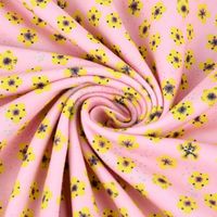 Lillestoff Bio Jersey Butterblumy Blumen Tupfen rosa gelb 1.5m Breite