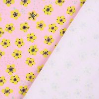 Lillestoff Bio Jersey Butterblumy Blumen Tupfen rosa gelb 1.5m Breite