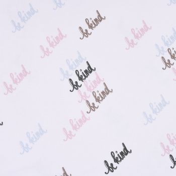 Lillestoff Bio Jersey Freundliche Welt be kind beige blau rosa 1.5m