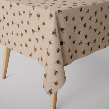 SCHÖNER LEBEN. Tischdecke Bee Buzzing Bienen Hummeln natur gelb