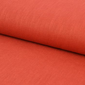 Bekleidungsstoff Leinen vorgewaschen einfarbig terrakotta 1.40m Breite