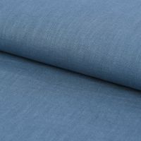 Bekleidungsstoff Leinen vorgewaschen einfarbig jeansblau 1.40m Breite