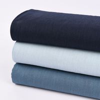 Bekleidungsstoff Leinen vorgewaschen einfarbig jeansblau 1.40m Breite