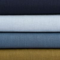 Bekleidungsstoff Leinen vorgewaschen einfarbig jeansblau 1.40m Breite