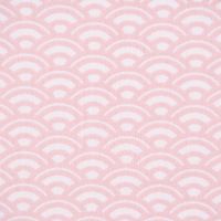 Baumwollstoff SAIJO Wellen Bögen grafisch weiß rosa 1.5m Breite