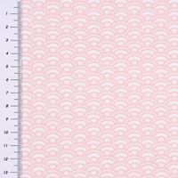 Baumwollstoff SAIJO Wellen Bögen grafisch weiß rosa 1.5m Breite