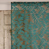 Rasch Textil Stores Ausbrenner Sri Lanka Blätter petrol bronze 300cm