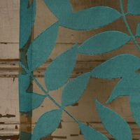 Rasch Textil Stores Ausbrenner Sri Lanka Blätter petrol bronze 300cm