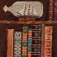 SCHÖNER LEBEN. Tischläufer Premium Bookshelve Marine Bücherregal Nau
