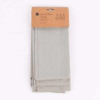 Linen & More 3er Set Geschirrtücher Indi einfarbig natur 50x70cm
