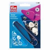 Prym Nähfrei Druckknopf Jersey Annähoptik blau 7 Stück 12mm