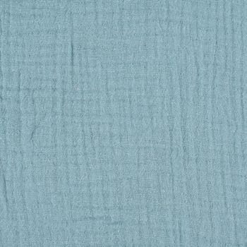 Double Gauze Organic Bio Musselin Windelstoff uni blau 1.30m Breite