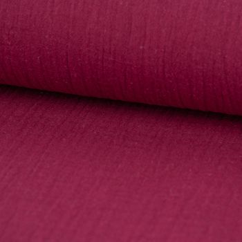 Double Gauze Organic Bio Windelstoff uni berry dunkelrot 1.30m