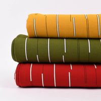 Bekleidungsstoff Chiffon Streifen khaki grün weiß schwarz 1.45m