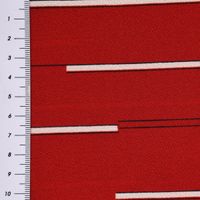 Bekleidungsstoff Chiffon Streifen rot weiß schwarz 1.45m Breite