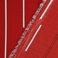 Bekleidungsstoff Chiffon Streifen rot weiß schwarz 1.45m Breite