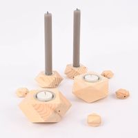 Creativ Company Kerzenhalter Set für Stabkerzen und Teelichter Kiefernholz pur verschieden groß