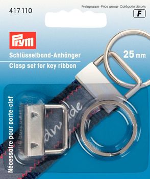 Prym Schlüsselband Anhänger silber 2.5x2.5cm