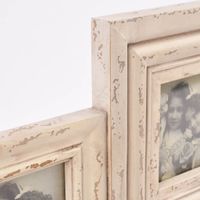 3fach Bilderrahmen mit Hakenleiste Holz Vintage weiß 52.5x25x2cm