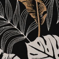 Dekostoff Metallic Botanic Leaf Luxury Blätter schwarz gold ecru 1.4m