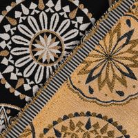 Dekostoff Metallic Mandala Deco Luxury Mandalas schwarz gold ecru 1.4m