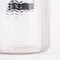 Windlicht mit Teelichteinfassung und Metallhenkel Glas klar 20x10cm
