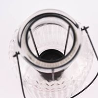 Windlicht mit Teelichteinfassung und Metallhenkel Glas klar 20x10cm