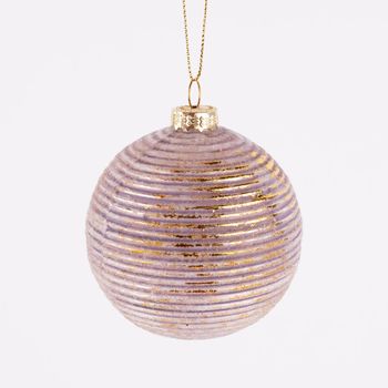 Weihnachtskugel Beauty verschiedene Varianten hellviolett goldfarbig 8cm