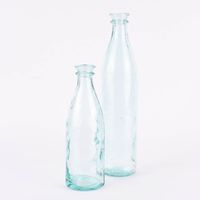 Deko Flasche mit doppeltem Rand Glas farblos verschiedene Größen