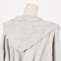 Frottee Bademantel mit Kapuze hellgrau 100% Baumwolle