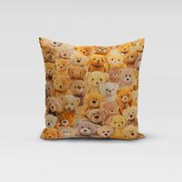 SCHÖNER LEBEN. Kissenhülle Teddybären braun beige div. Größen