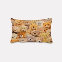 SCHÖNER LEBEN. Kissenhülle Teddybären braun beige div. Größen