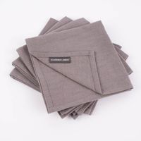 SCHÖNER LEBEN. Stoffservietten 4er Set Bio Ramie Leinenoptik grau 40x40cm