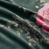 Samtstoff Polsterstoff Dekostoff Rosen grün rosa 1.40m
