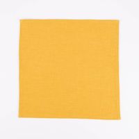 SCHÖNER LEBEN. Stoffservietten 4er Set Bio Ramie Leinenoptik senf gelb 40x40cm