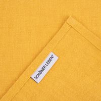 SCHÖNER LEBEN. Stoffservietten 4er Set Bio Ramie Leinenoptik senf gelb 40x40cm