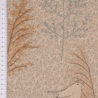 Dekostoff Nordic Herbarium Vögel Gräser Blätter natur grün 1.40m
