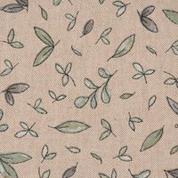 Dekostoff Leinenlook Leaf Soft Watercolor Blätter natur grün 1.40m