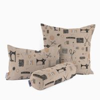 Dekostoff Leinenlook Sewing Atelier Nähzubehör natur schwarz 1.40m