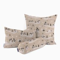 Dekostoff Frozen Polar World Pinguine Eisbären natur grau weiß 1.40m