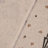 Dekostoff Leinenlook Moose Winter Elche Love natur grau beige 1.40m