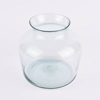 XL Vase bauchig mit breiter Vasenöffnung Eco Glas klar 25x23cm