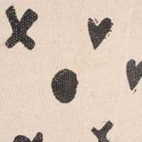Kissenhülle Faiza Punkte Herzen Kreuze creme schwarz 45x45cm