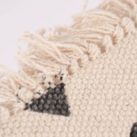 Kissenhülle Faiza Fransen Punkte Herzen Kreuze creme schwarz 30x50cm