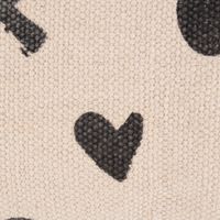 Kissenhülle Faiza Fransen Punkte Herzen Kreuze creme schwarz 30x50cm