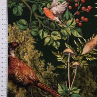 Dekostoff Digitaldruck Woodland Creatures Waldtiere grün 1.40m