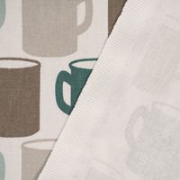 Panama Dekostoff Baumwollstoff Mug of Tea Tassen blau 140cm Breite