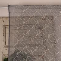 Fertigschal mit Schlaufenband Glanzfaden-Applikation Wellenmuster anthrazit meliert creme 140x245cm